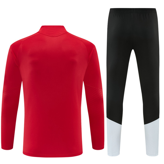 26/27 Spain Red Half Zipper Jacket Tracksuit + Long Pants