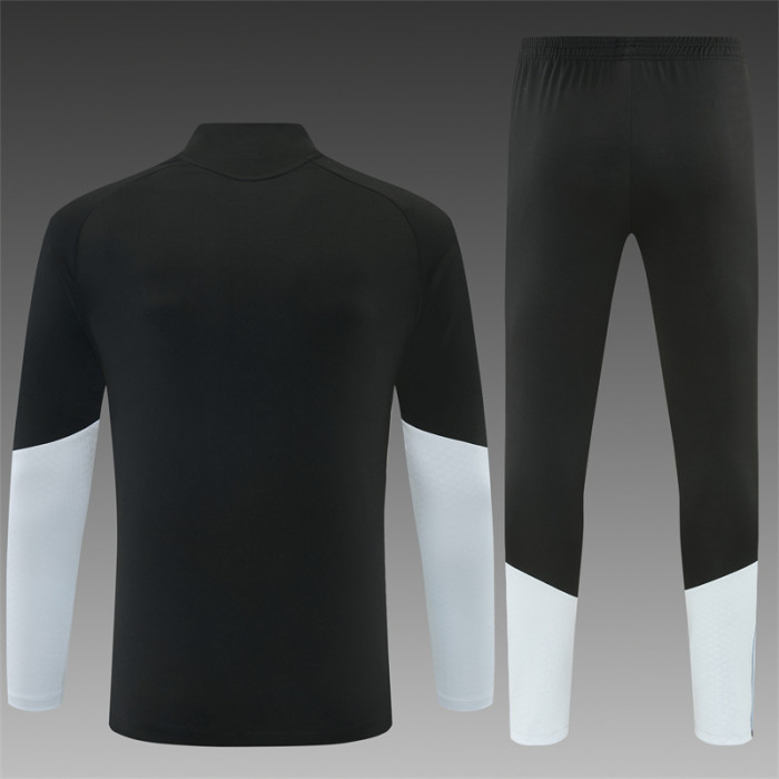 26/27 Spain Black & White Half Zipper Jacket Tracksuit + Long Pants