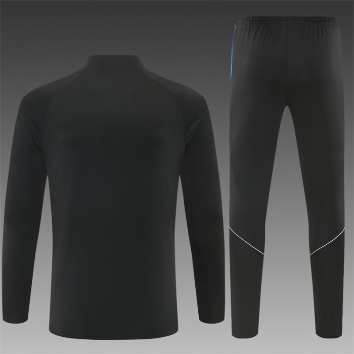 26/27 Atletico Madrid Black Half Zipper Jacket Tracksuit + Long Pants