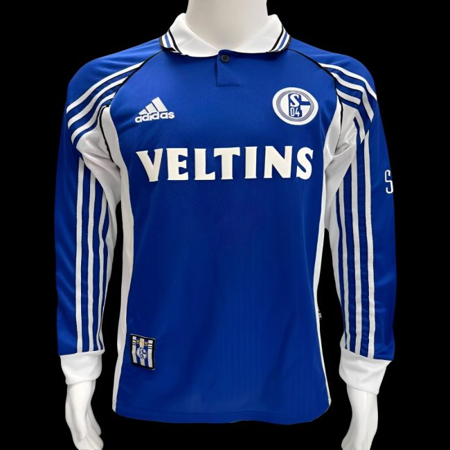 Retro 98/00 Schalke 04 Home Long Sleeve Jersey