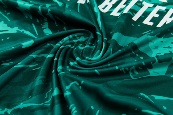 26/27 Real Madrid Dark Green Camouflage  Half Zipper Jacket Tracksuit + Long Pants (Adidas)