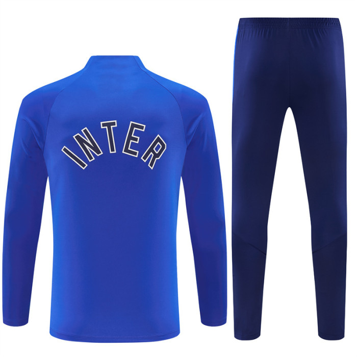 26/27 Inter Milan Royal Blue Half  Zipper Jacket Tracksuit + Long Pants (Nike)