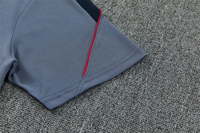 26/27 England Grey Short Sleeve+ Navy Blue Soccer Shorts