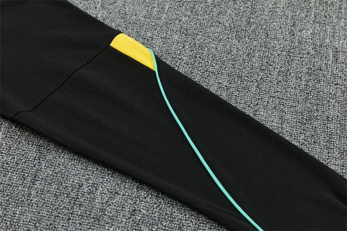 26/27 Brazil Black & Yellow Half Zipper Jacket Tracksuit + Long Pants