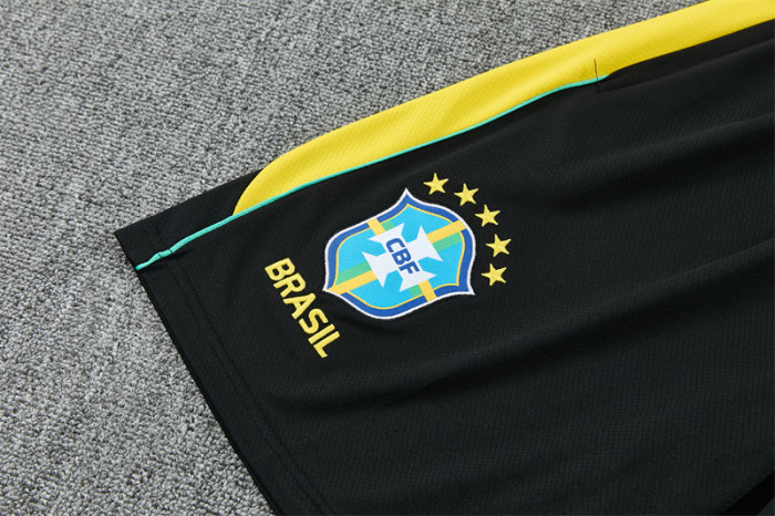 26/27 Brazil Black & Yellow Short Sleeve+Soccer Shorts