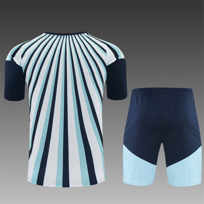 26/27 Argentina White & Light Blue Radial Stripe Short Sleeve+Soccer Shorts