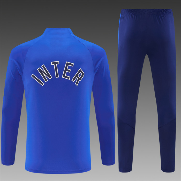 26/27 Inter Milan Royal Blue Half  Zipper Jacket Tracksuit + Long Pants (Nike)
