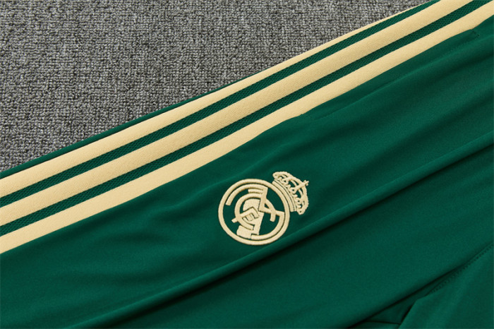 26/27 Real Madrid Dark Green Camouflage  Half Zipper Jacket Tracksuit + Long Pants (Adidas)