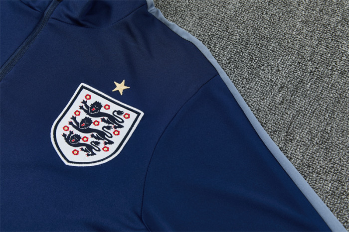 26/27 England Navy Blue  Half Zipper Jacket Tracksuit + Long Pants (Nike)