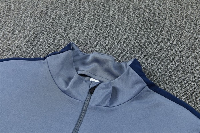 26/27 England Grey Half Zipper Jacket Tracksuit + Navy  Blue Long Pants (Nike)