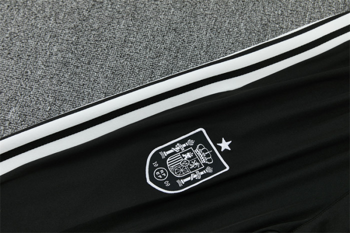 26/27 Spain Black & White Half Zipper Jacket Tracksuit + Long Pants