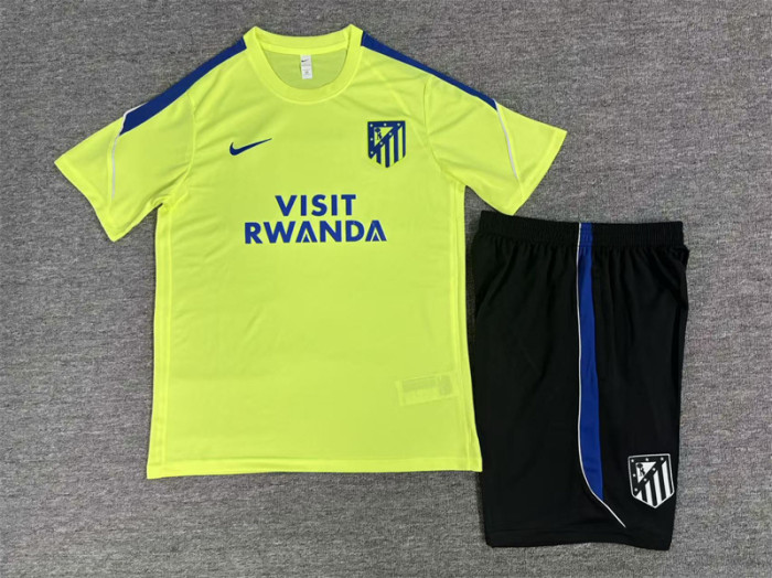 26/27 Kids Atletico Madrid Fluorescent Green Short Sleeve+Soccer Shorts