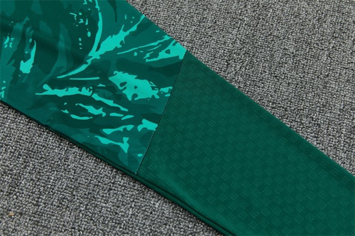 26/27 Real Madrid Dark Green Camouflage  Half Zipper Jacket Tracksuit + Long Pants (Adidas)