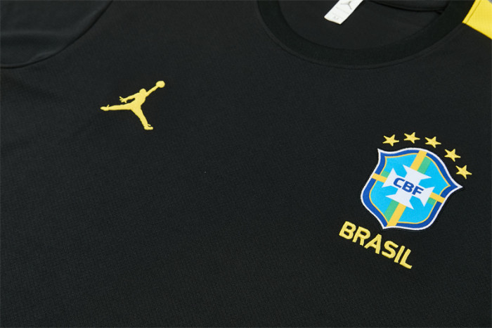 26/27 Brazil Black & Yellow Short Sleeve+Soccer Shorts
