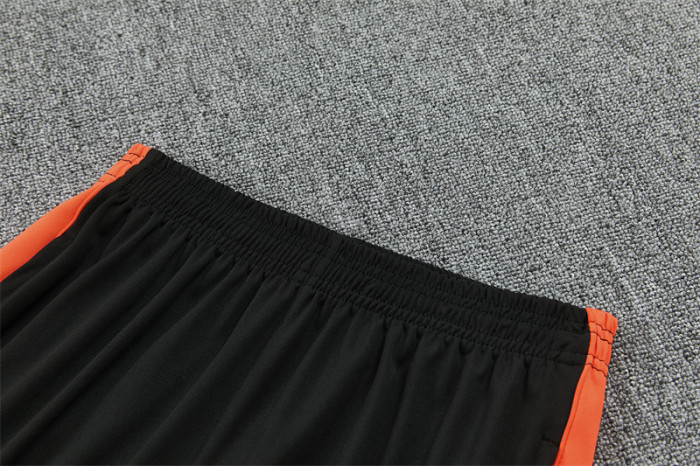 26/27 Netherlands Black & Orange  Half Zipper Jacket Tracksuit + Long Pants