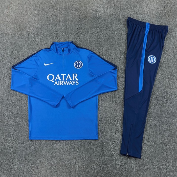 26/27 Inter Milan Royal Blue Half  Zipper Jacket Tracksuit + Long Pants (Nike)