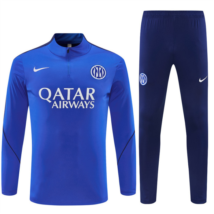 26/27 Inter Milan Royal Blue Half  Zipper Jacket Tracksuit + Long Pants (Nike)