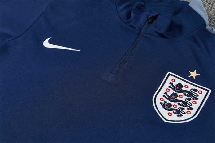 26/27 England Navy Blue  Half Zipper Jacket Tracksuit + Long Pants (Nike)