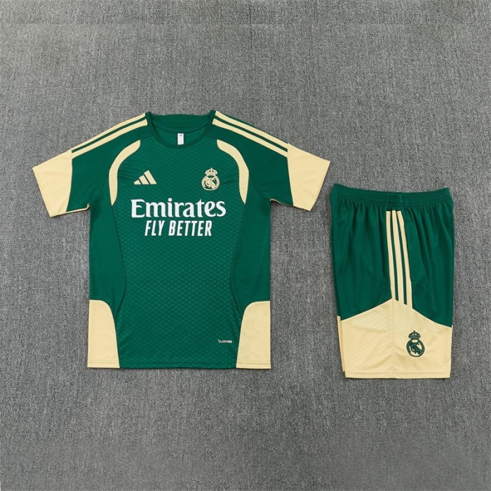 26/27 Real Madrid Green & Cream  Short Sleeve+Soccer Shorts