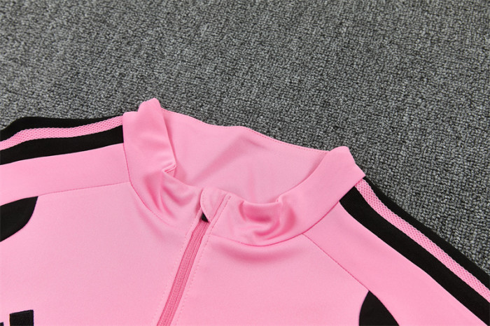 26/27 Inter Miami CF Pink  Half Zipper Jacket Tracksuit + Black Long Pants