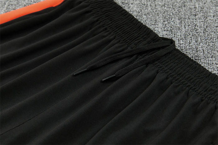 26/27 Netherlands Black & Orange  Half Zipper Jacket Tracksuit + Long Pants