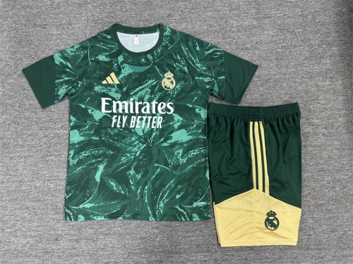 26/27 Kids Real Madrid Green Camouflage  Short Sleeve+Soccer Shorts