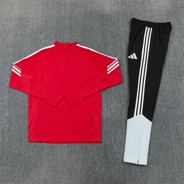 26/27 Spain Red Half Zipper Jacket Tracksuit + Long Pants