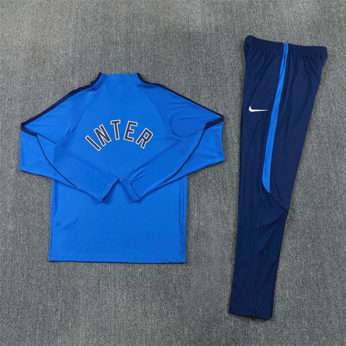 26/27 Inter Milan Royal Blue Half  Zipper Jacket Tracksuit + Long Pants (Nike)
