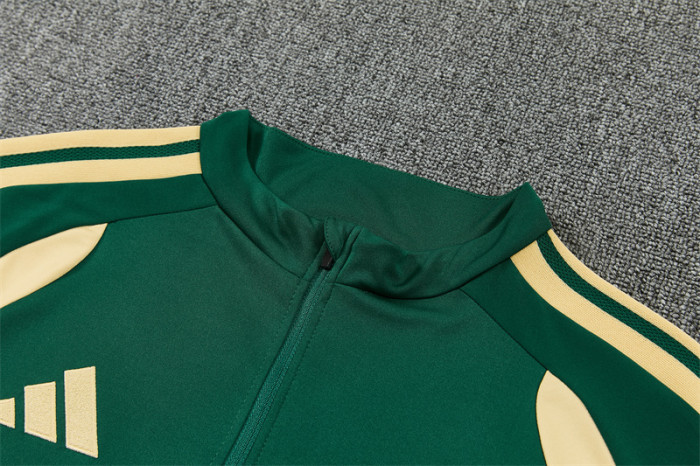 26/27 Real Madrid Green & Cream  Half Zipper Jacket Tracksuit + Long Pants