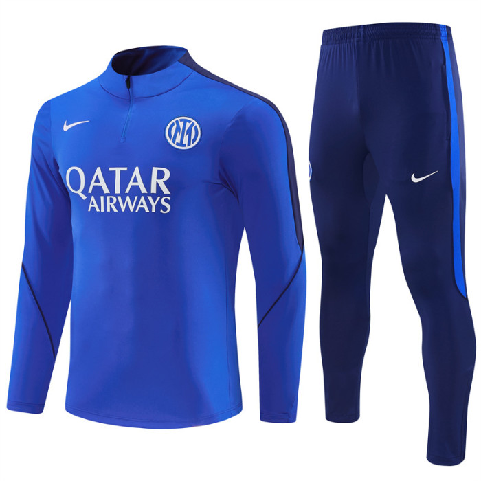 26/27 Inter Milan Royal Blue Half  Zipper Jacket Tracksuit + Long Pants (Nike)