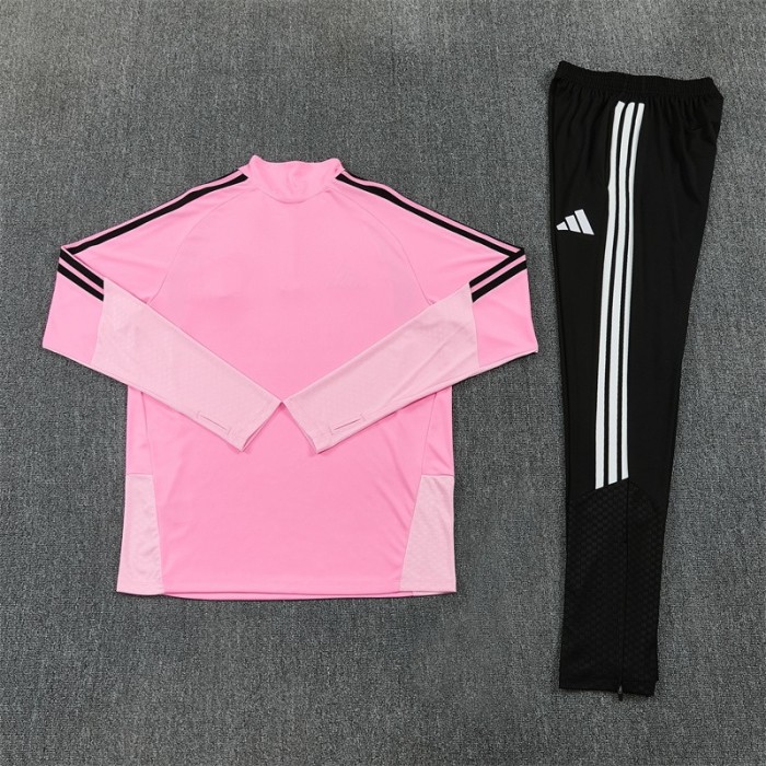 26/27 Inter Miami CF Pink  Half Zipper Jacket Tracksuit + Black Long Pants
