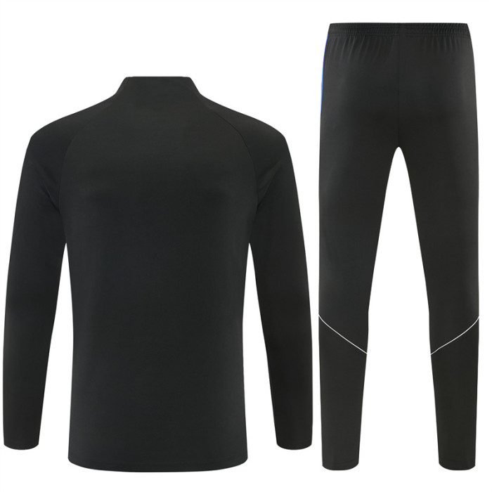26/27 Atletico Madrid Black Half Zipper Jacket Tracksuit + Long Pants