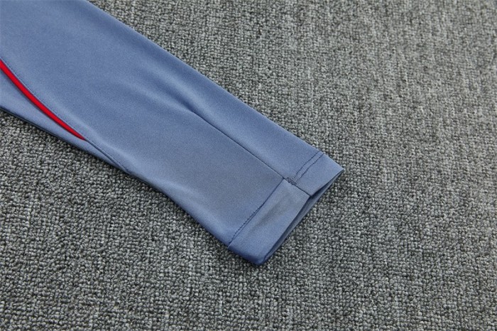 26/27 England Grey Half Zipper Jacket Tracksuit + Navy  Blue Long Pants (Nike)