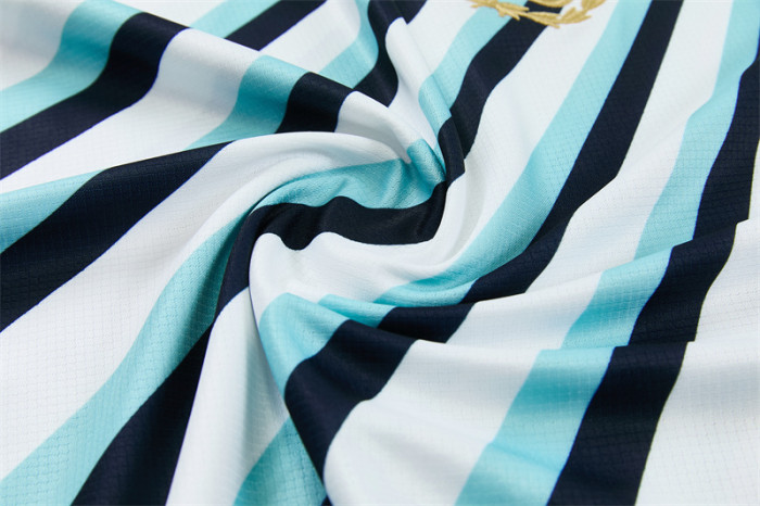26/27 Argentina White & Light Blue Radial Stripe Short Sleeve+Soccer Shorts