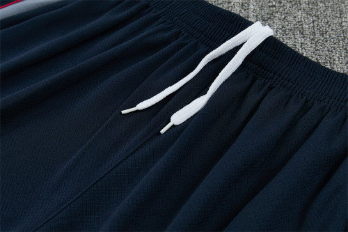 26/27 England Grey Short Sleeve+ Navy Blue Soccer Shorts