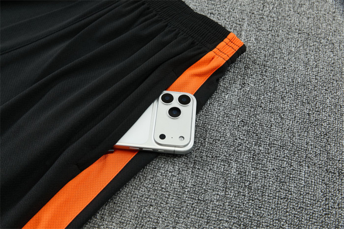 26/27 Netherlands Black & Orange  Short Sleeve+Soccer Shorts