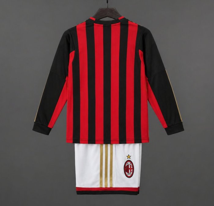 Retro 13/14 Kids  AC Milan Home Long Sleeve Jersey