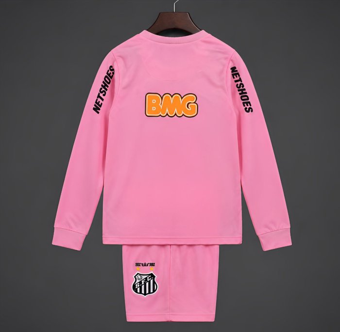 Retro 12/13 Kids Santos Away Pink Long Sleeve Jersey