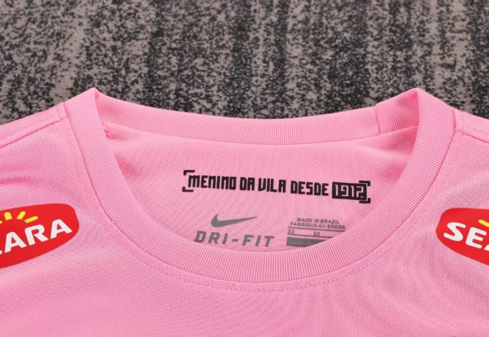 Retro 12/13 Kids Santos Away Pink Long Sleeve Jersey