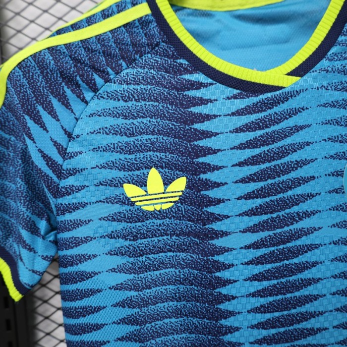 Player Version 2026 Womens Colombia Away Blue with Wave Diamond Pattern Jersey