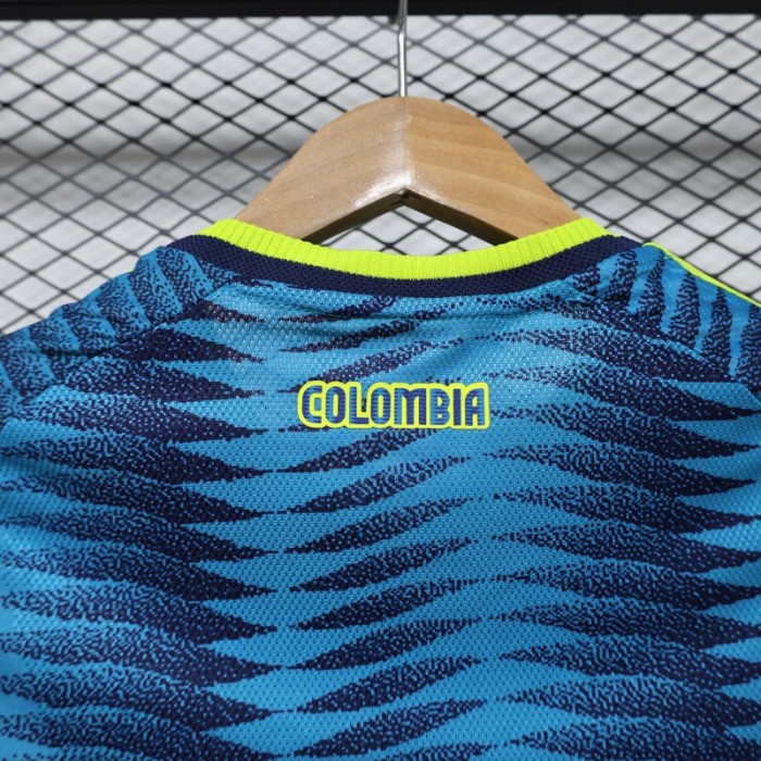 Player Version 2026 Womens Colombia Away Blue with Wave Diamond Pattern Jersey