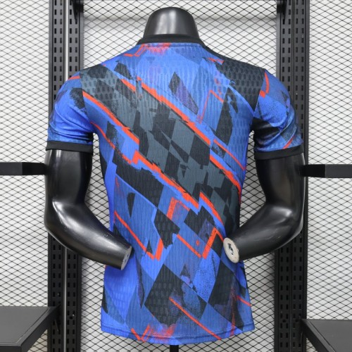 Player Version 2026 Croatia Third Special Edition Blue with Abstract Geometric Brushstroke Pattern Jersey
