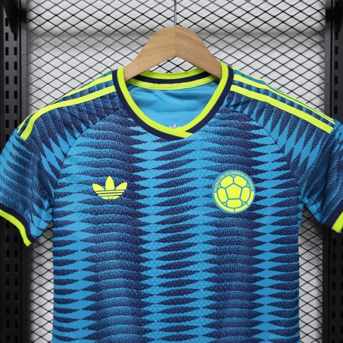 Player Version 2026 Womens Colombia Away Blue with Wave Diamond Pattern Jersey