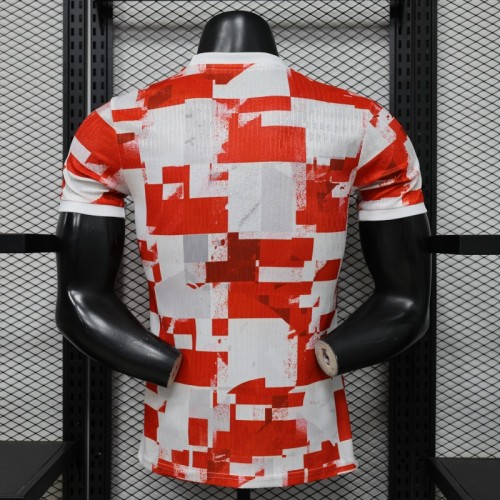Player Version 2026 Croatia Home Red White with Checkerboard Pattern Jersey