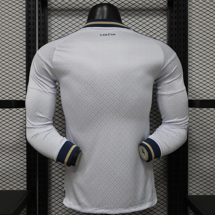 Player Version 2026 Italy Away White  Long Sleeve Jersey