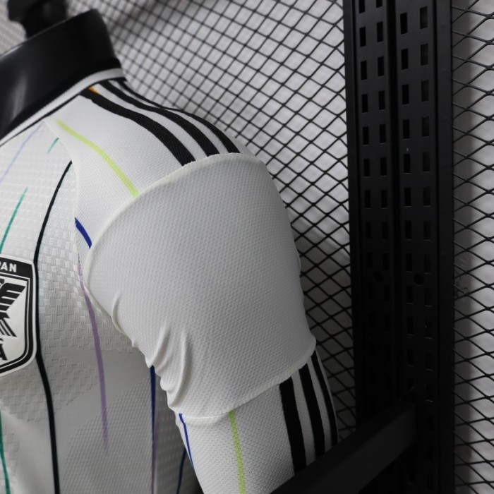 Player Version 2026 Japan Special Edition White with Rainbow  Pinstripe Long Sleeve Jersey