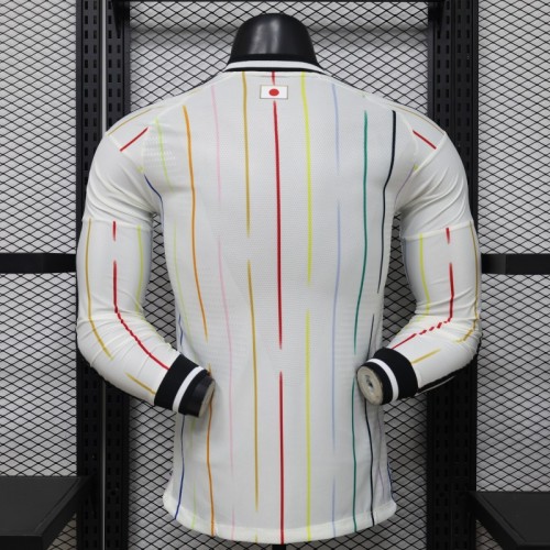 Player Version 2026 Japan Special Edition White with Rainbow  Pinstripe Long Sleeve Jersey