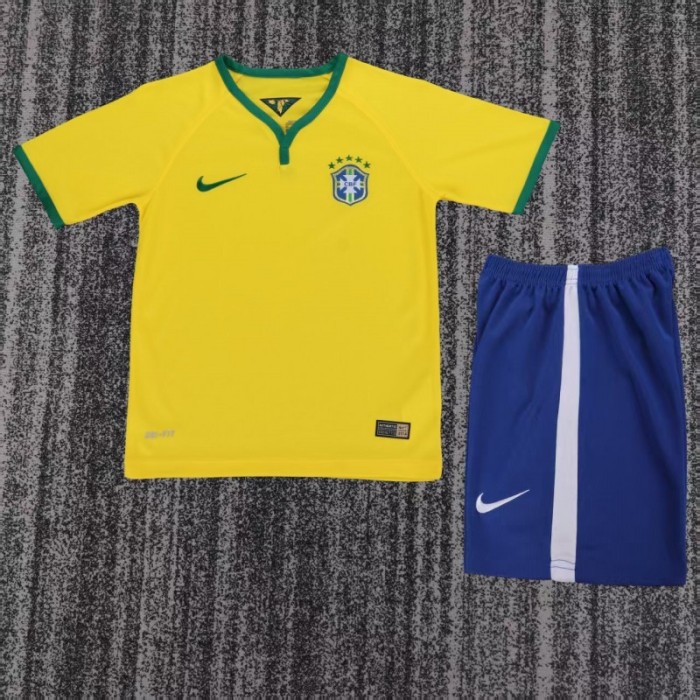 Retro 2014 Kids Brazil Home Jersey