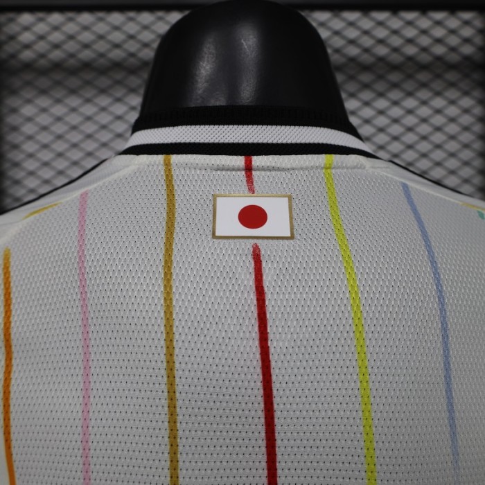 Player Version 2026 Japan Special Edition White with Rainbow  Pinstripe Long Sleeve Jersey