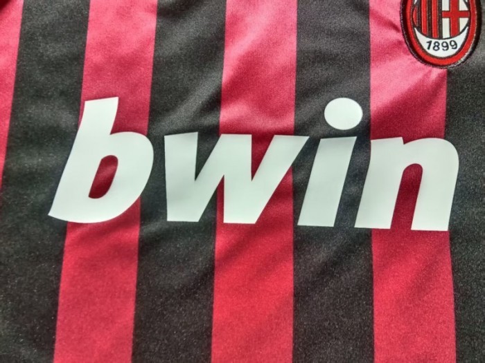 Retro 09/10 Kids AC Milan Home Long Sleeve Jersey
